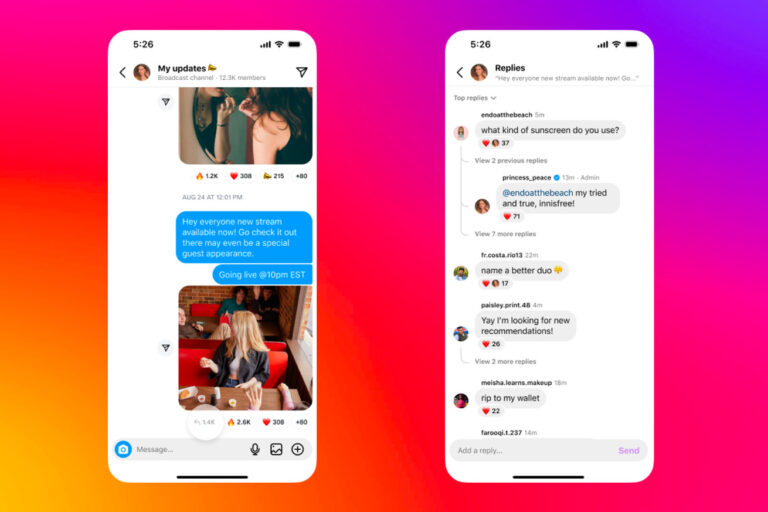Instagram creators can now turn on replies in broadcast channels