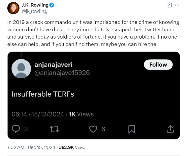Rowling’s Funniest Post of the Month?