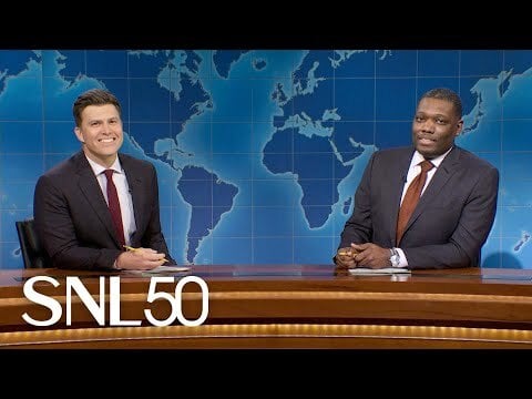 Colin Jost and Michael Ches 2024 SNL Christmas joke swap is their most brutal yet