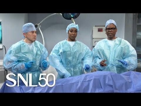 Adam Sandler as a bloody surgery patient completely breaks SNL cast