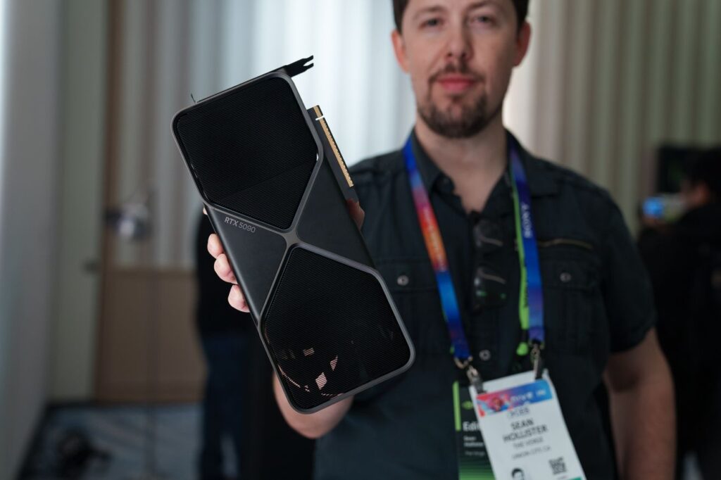 Up close with the Nvidia GeForce RTX 5090 FE, an incredibly compact flagship video card