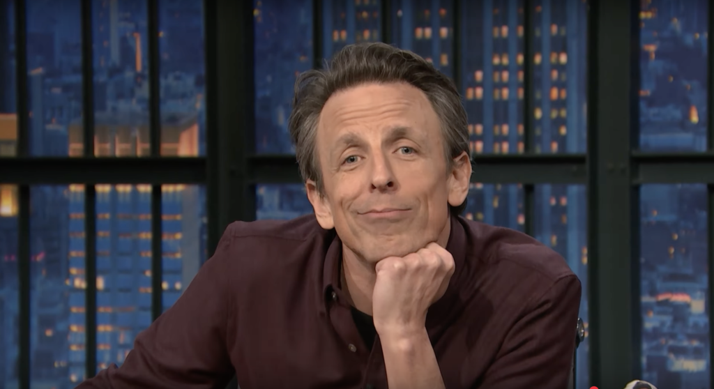 Seth Meyers roasts Trumps White House Tesla ad with clips of him dissing electric cars