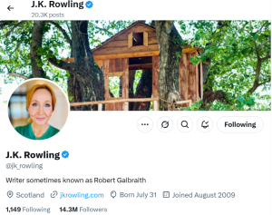J. K. Rowling Tree House Twitter Header