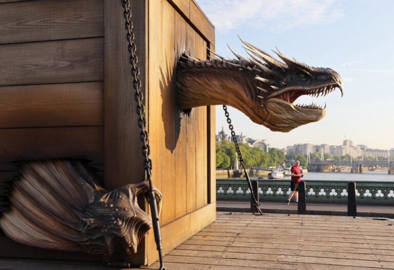 Giant 25ft-long Harry Potter dragon stuns onlookers as it roars through London’s streets