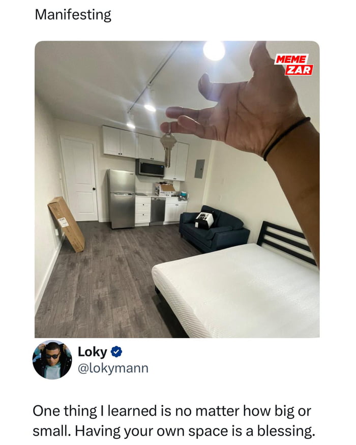 The feeling of getting your own space