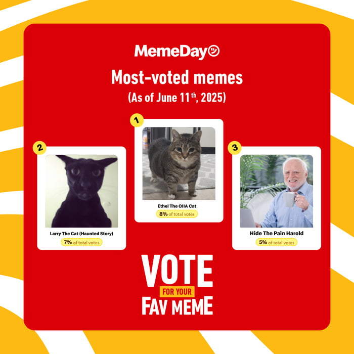 ud83dudcca Top 3 most voted memes so far at the Meme69 Awards!