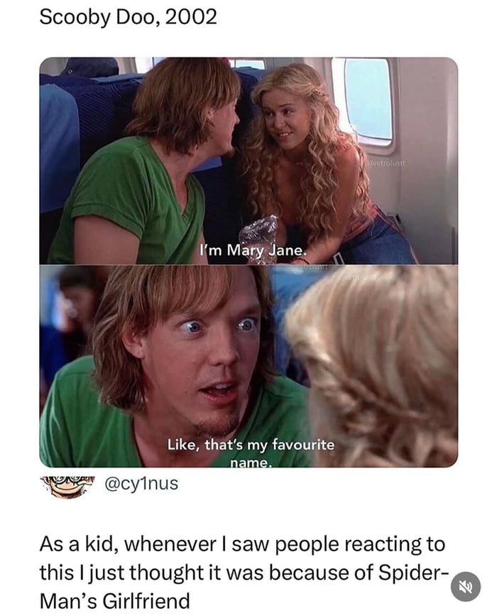 Shaggy's face when he meets the *other* Mary Jane.