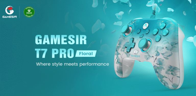GameSir Launches the T7 Pro Floral Wired Controller with floral-patterned matte shell, semi-transparent design, and vibrant dynamic RGB lighting