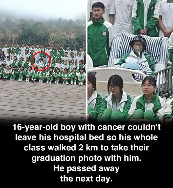 A poignant moment of compassion and friendship, captured forever.