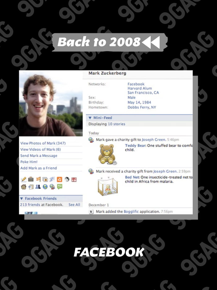 Back in 2008, Facebook used to look like this.