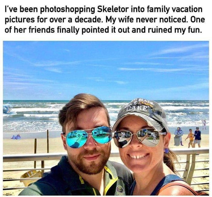A decade of subtle mischief, and it took a friend to finally spot Skeletor. The fun was ruined, but the legend lives on.