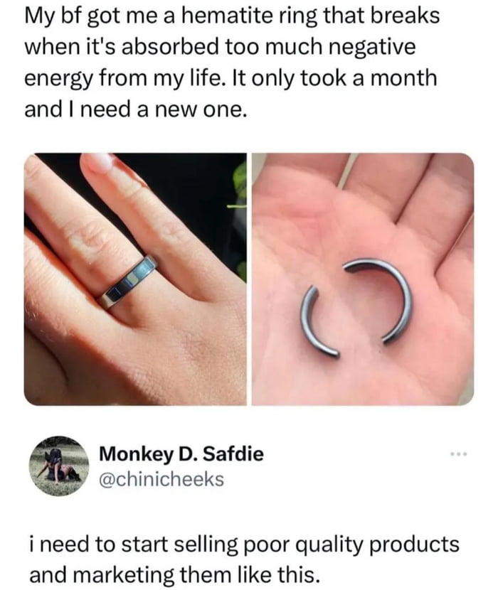 My ring is working overtime absorbing negative energy